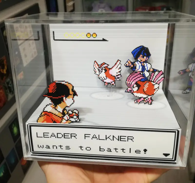 Pokemon Silver/Gold Gym Leaders Cubic Diorama 3