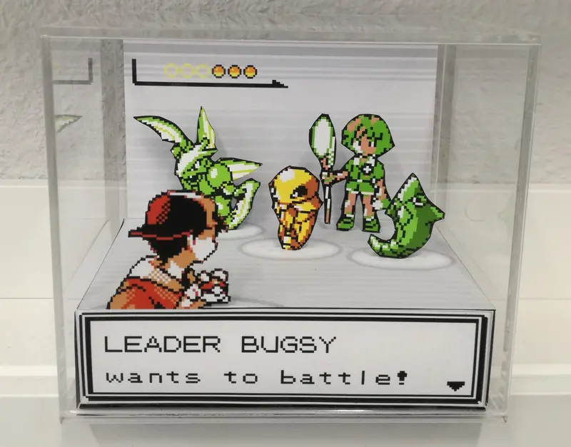 Pokemon Silver/Gold Gym Leaders Cubic Diorama 4