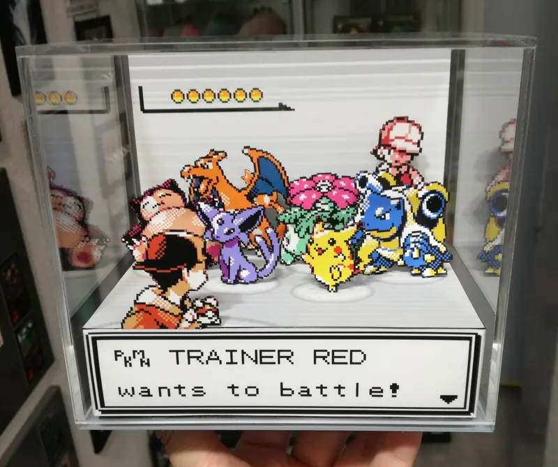 Pokemon Silver/Gold Red Battle Cubic Diorama 2