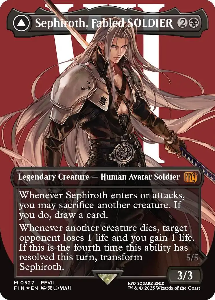 Sephiroth, Fabled Soldier // Sephiroth, One-Winged Angel (Borderless) (Surge Foil) [Final Fantasy] 1