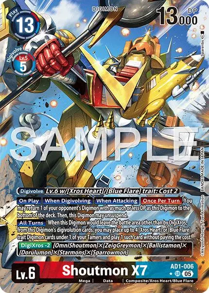 Shoutmon X7 [Ad1-006] (Alternate Art) [Advanced Booster Digimon Generation] 1