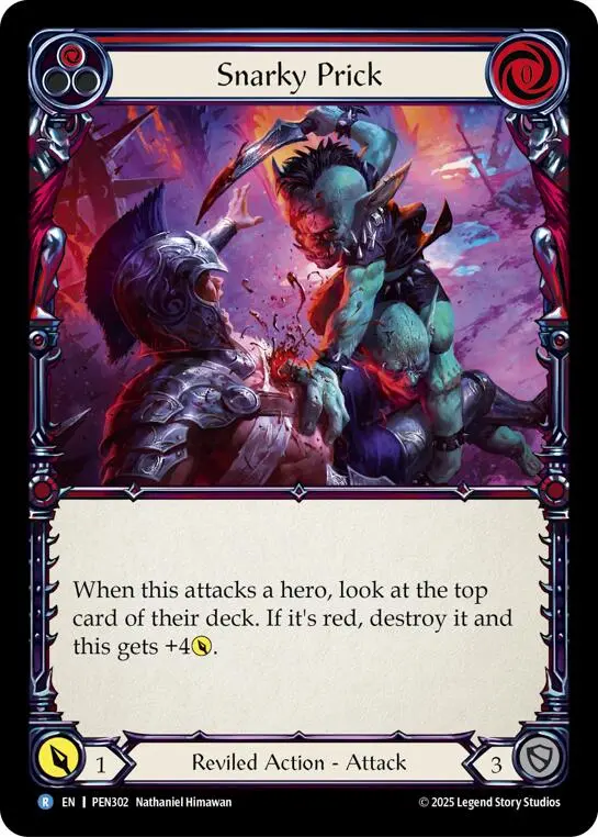 Snarky Prick (Red) (Rainbow Foil) [Pen302] (Compendium Of Rathe)  Rainbow Foil 1