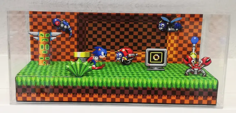 Sonic The Hedgehog Cubic Diorama 1