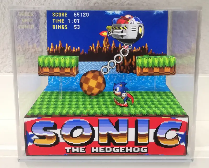Sonic The Hedgehog First Boss Cubic Diorama 1