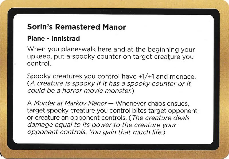 Sorin's Remastered Manor (Black Lotus Unknown Planechase) [Oversize Cards] 1