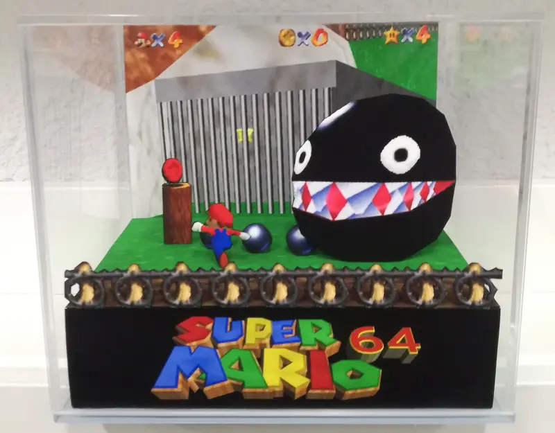 Super Mario 64 Chomp Cubic Diorama 1