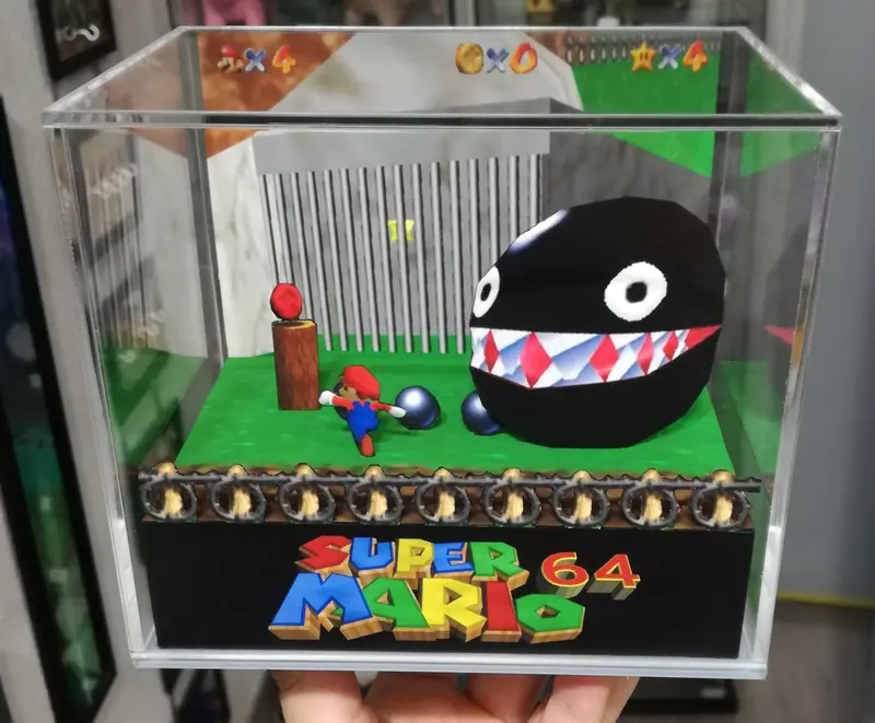 Super Mario 64 Chomp Cubic Diorama 2