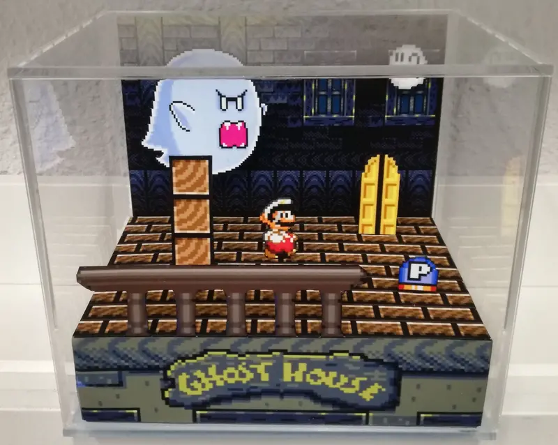Super Mario World Ghost House Cubic Diorama 1