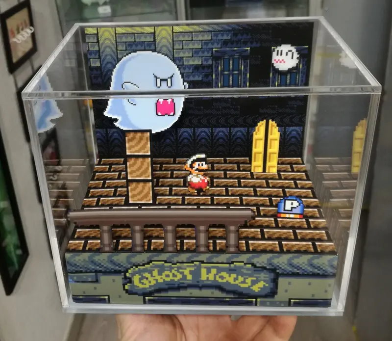 Super Mario World Ghost House Cubic Diorama 2