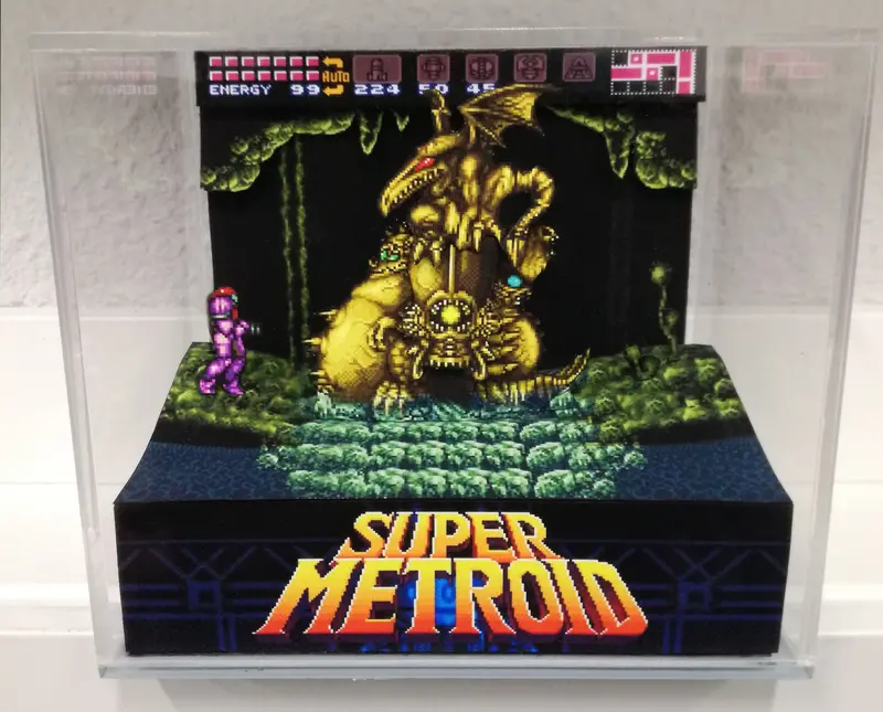 Super Metroid Golden Statue Cubic Diorama 1