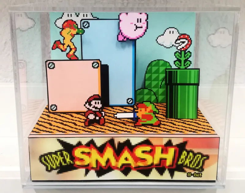 Super Smash Bros Nes Cubic Diorama 1