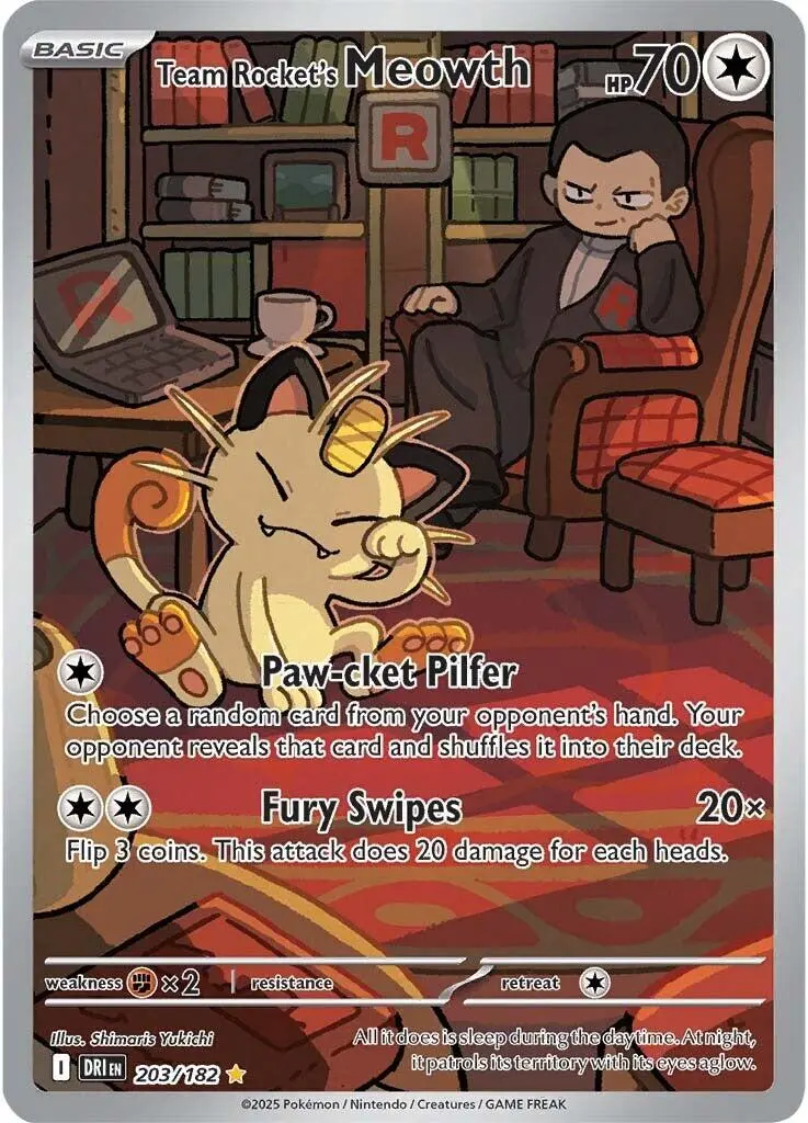 Team Rocket's Meowth (203/182) [Scarlet & Violet: Destined Rivals] 1