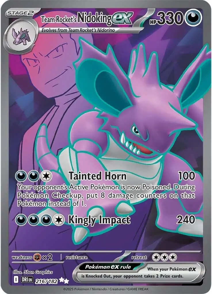 Team Rocket's Nidoking Ex (216/182) [Scarlet & Violet: Destined Rivals] 1