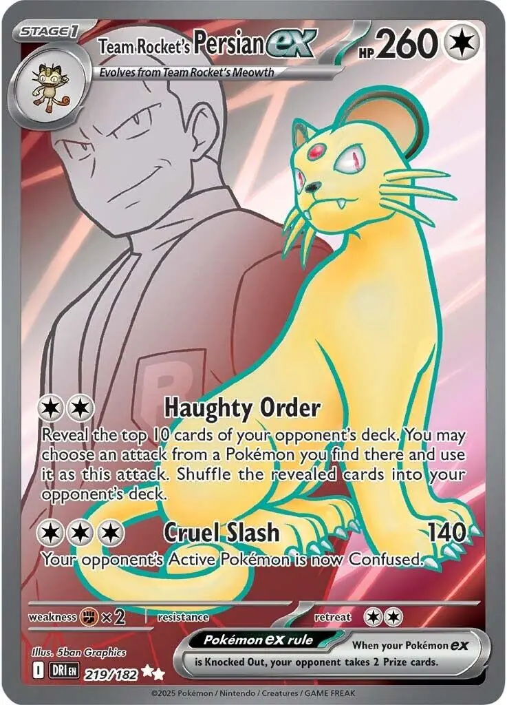 Team Rocket's Persian Ex (219/182) [Scarlet & Violet: Destined Rivals] 1