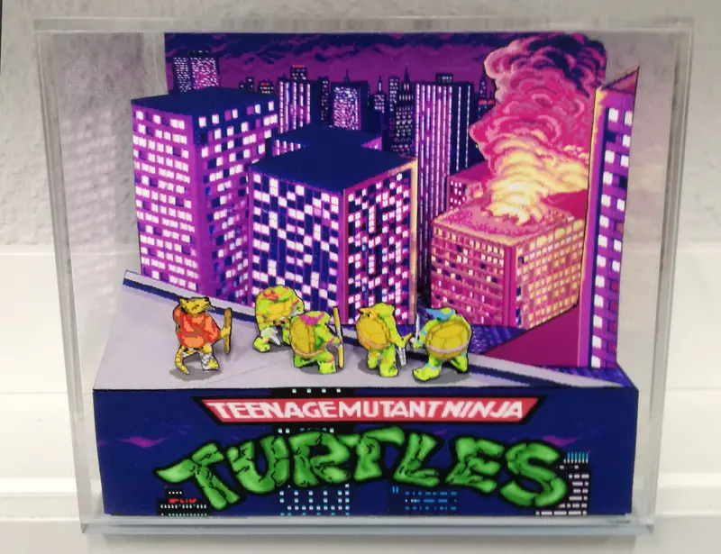 Teenage Mutant Ninja Turtles Arcade Intro Cubic Diorama 1