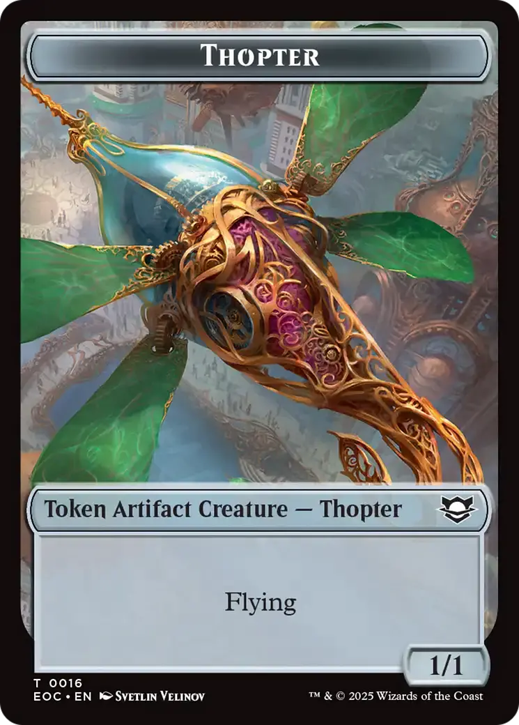 Thopter // Gnome Double-Sided Token [Edge Of Eternities Commander Tokens] 1