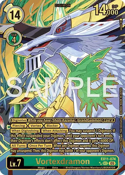 Vortexdramon [Ex11-074] (Rare Pull) [Dawn Of Liberator] 1