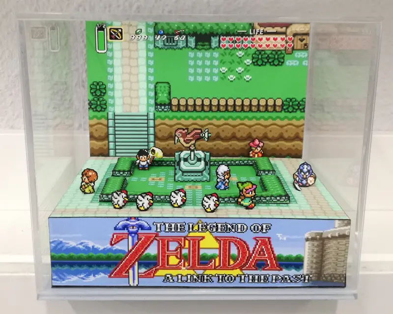 Zelda A Link To The Past - Kakariko Cubic Diorama 1