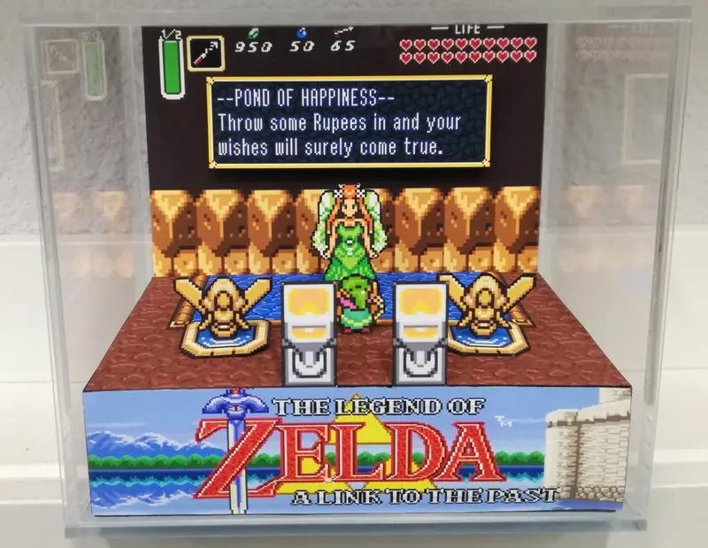 Zelda A Link To The Past - Pond Of Hapiness Cubic Diorama 1