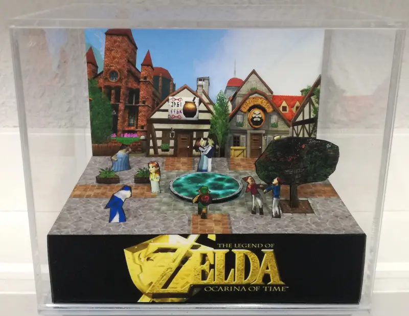Zelda Ocarina Of Time Market Cubic Diorama 1