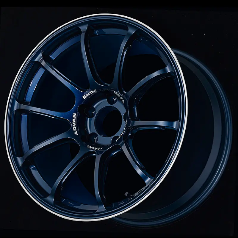Advan Rz-F2 Forged Alloy Wheel – 18X10.5, +15 Offset, 5X114.3, Titanium Blue & Ring Finish 1