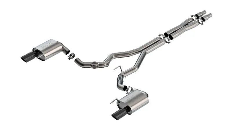 Borla Atak Cat-Back Exhaust System — Black Chrome Finish For 2024 Ford Mustang Gt 5.0L V8 (No Active Exhaust) 1