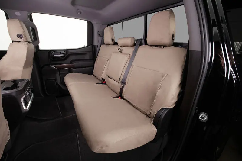 Covercraft Polycotton Custom Seat Covers For 2003–2006 Chevrolet Tahoe – Front Row, Taupe 1