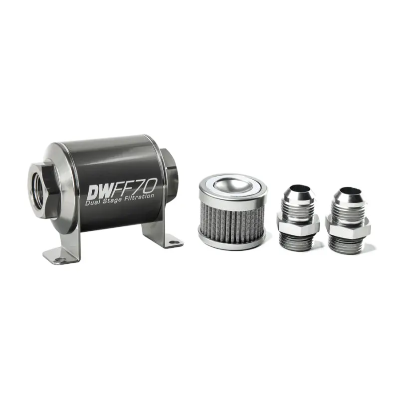 Deatschwerks Stainless Steel 10An Inline Fuel Filter Housing Kit – 70Mm, 100-Micron Universal Fit 1