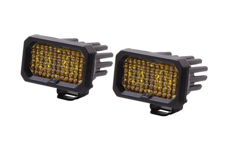 Diode Dynamics Stage Series 2-Inch Led Pod Lights – Yellow Flood Beam, Abl-Enabled (Pair) 1