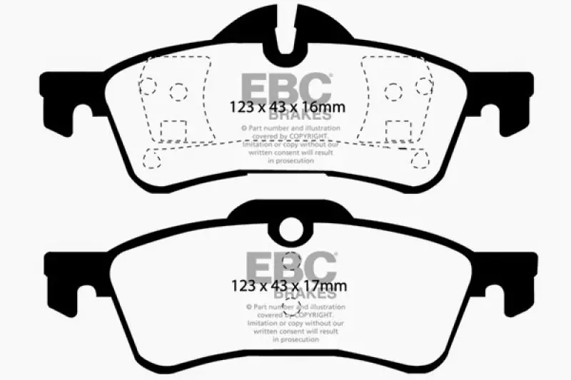 Ebc 02-03 Mini Hardtop 1.6 Yellowstuff Rear Brake Pads 1