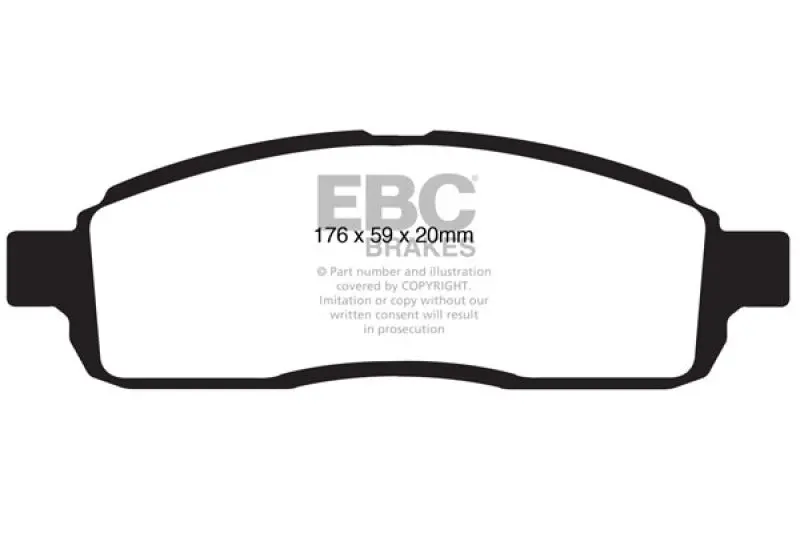 Ebc Greenstuff Front Brake Pads For 2009 Ford F-150 4.6L 2Wd – 6-Lug Application 1