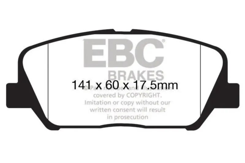 Ebc Greenstuff Front Brake Pads For 2012–2015 Hyundai Veloster 1.6L Turbo 1