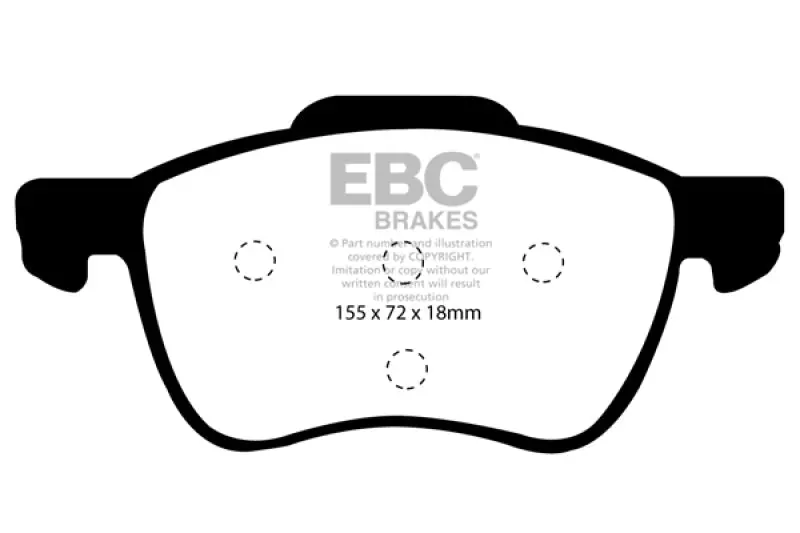 Ebc Yellowstuff Front Brake Pads For 2001–2005 Volvo S60 T5 (2.3L Turbo) 1