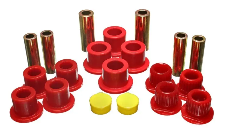 Energy Suspension Rear Leaf Spring Bushing Kit – Polyurethane, Red Color 1