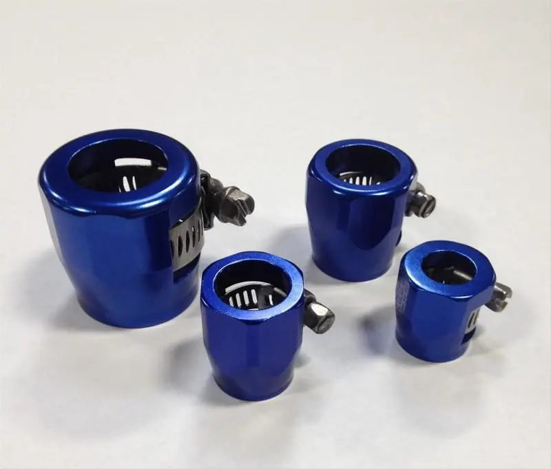 Fragola -3An Ez Clamp – Reusable Blue Anodized Hose Fitting For High-Pressure Lines 1