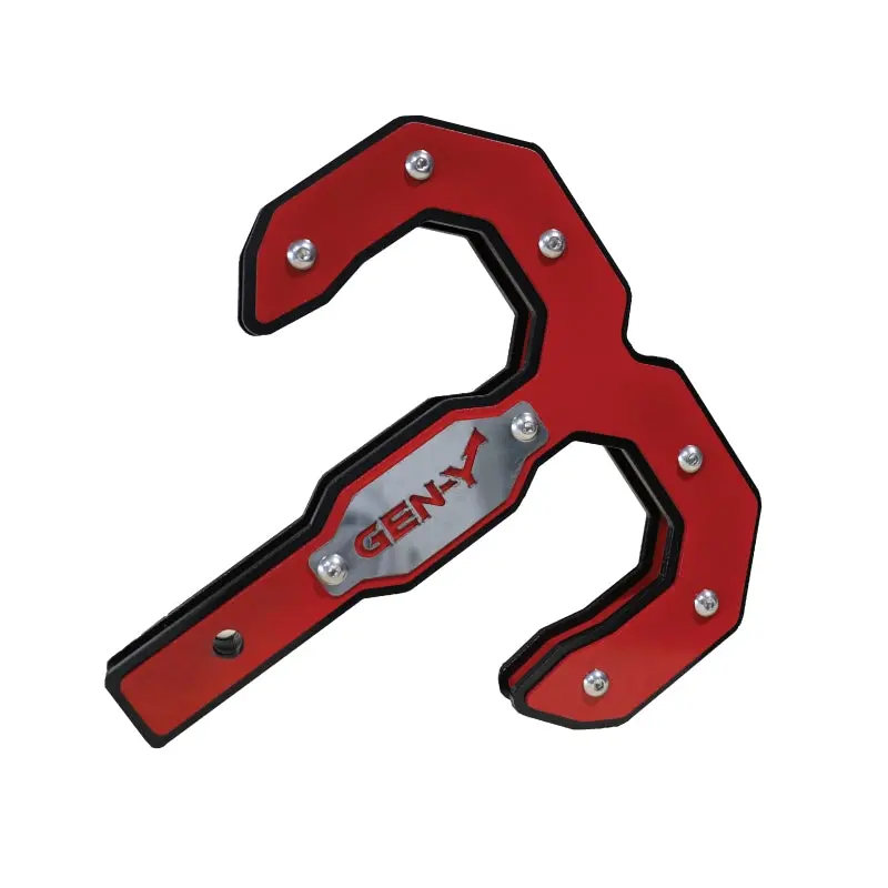 Gen-Y Hulk 2.0 Heavy-Duty Tow Hook – 16,000 Lb Capacity, 2" Shank, Black & Red 1