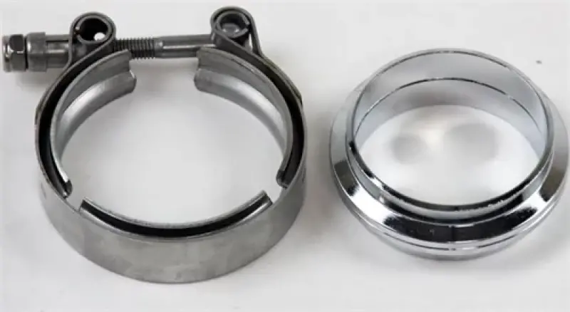 Granatelli 3.5" V-Band Flange Kit — Mild Steel Flat Flanges With Clamp Assembly 1