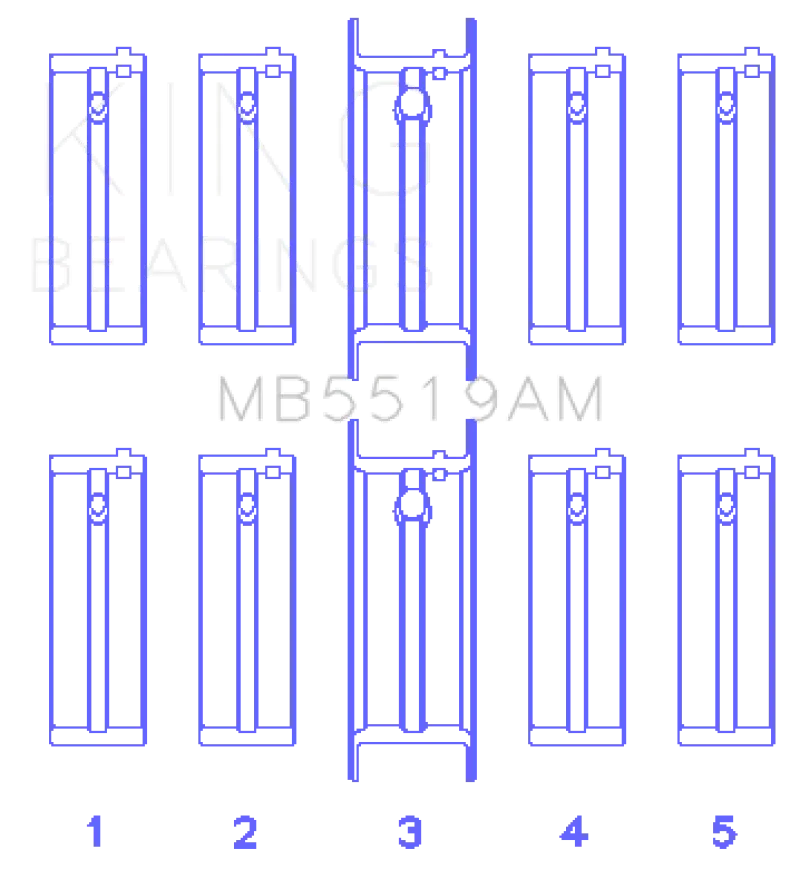 King Main Bearing Set For Daewoo, Opel, And Vauxhall Engines – Size 0.5Mm Under 1