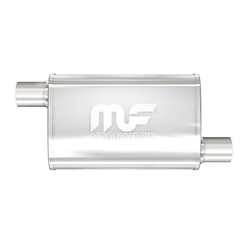 Magnaflow Stainless Steel Performance Muffler – 14" X 4" X 9" Dimensions, Dual 2.5-Inch Inlet/Outlet 1