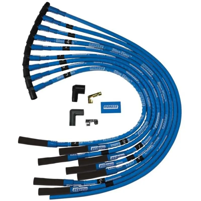 Moroso Blue Max Spiral-Core Hei Ignition Wire Set For Chevrolet Big Block Engines – Sleeved & Straight 1
