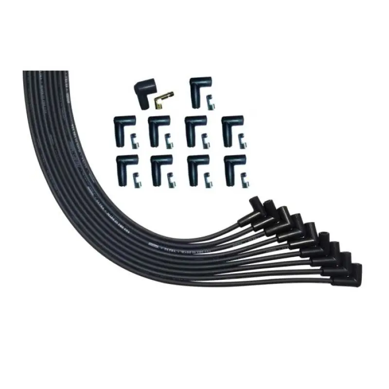 Moroso Universal 90-Degree Hei Spark Plug Wire Set For V8 Engines – Unsleeved, Black Ultra-Wire 1