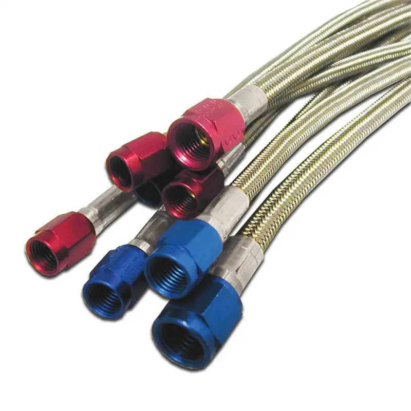 Nitrous Express 6An Red Stainless Steel Braided Hose – 4-Foot Length 1