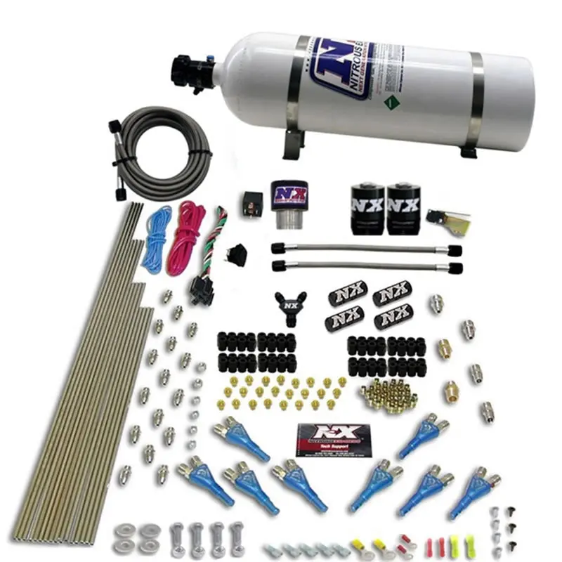 Nitrous Express Pro-Shk/Gas Nitrous System — Dual-Fuel, 200–600 Hp, Supershark Solenoid, Includes 15Lb Bottle 1