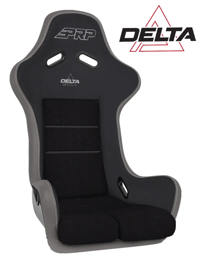 Prp Delta Composite Racing Seat – Black/Grey With Silver Stitching And Accent Outline 1