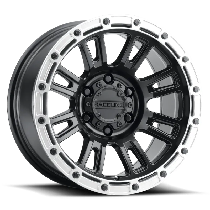 Raceline Compass 17X8 Wheel – 5X108 Bolt Pattern, 30Mm Offset, 72.62Mm Bore, Black & Silver Lip 1