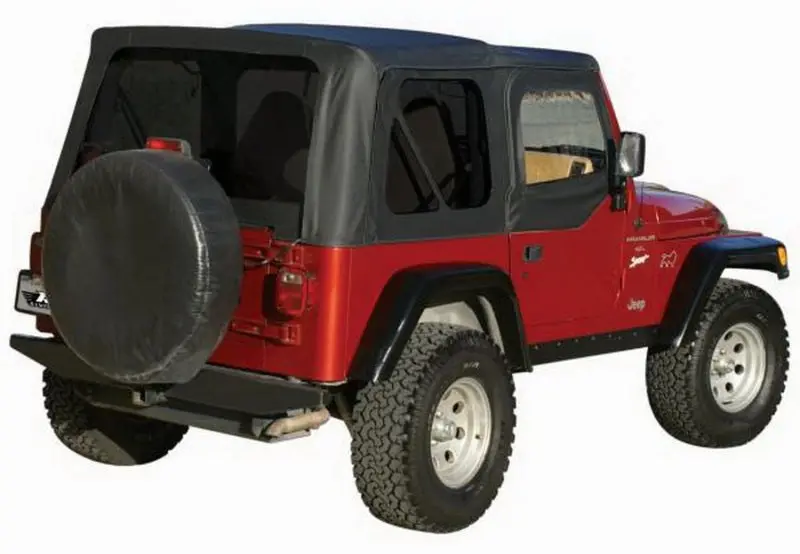Rampage Oem-Style Replacement Soft Top For 1997–2006 Jeep Wrangler Tj – Black Diamond Fabric 1