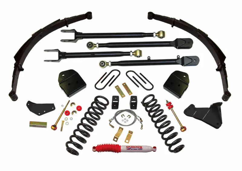 Skyjacker 4-Inch Gas-Charged Suspension System For 2005–2007 Ford F-250 Super Duty – 4-Link Hydraulic Setup 1