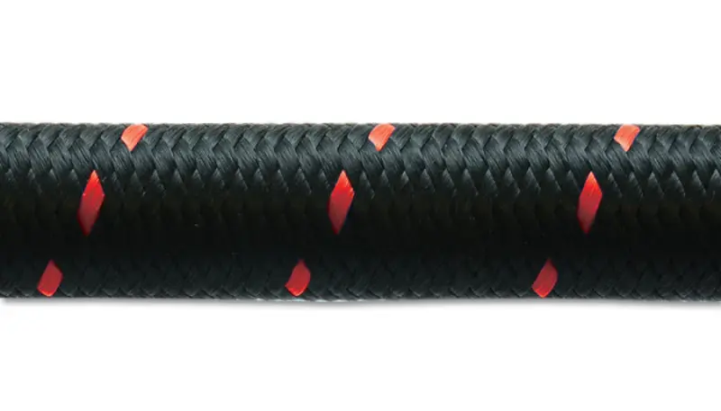 Vibrant -4 An Two-Tone Nylon Braided Flex Hose – Black & Red, 10-Foot Roll 1