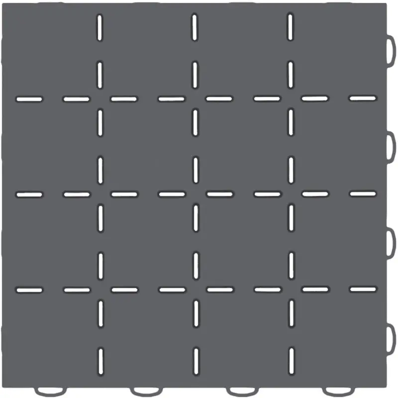 Weathertech Techfloor Interlocking Floor Tile – 12X12 Inches, Dark Grey With Raised Square Pattern 1