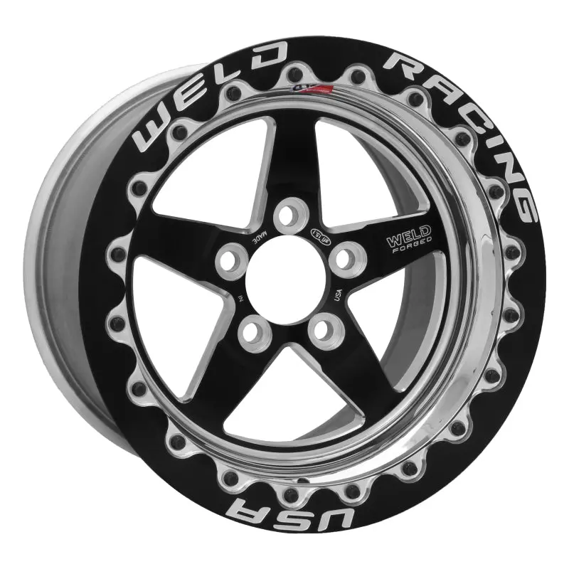 Weld S71 Black Beadlock Wheel — 15×10.33", 5×4.75 Bolt Pattern, 7.5" Backspace, Medium Pad 1